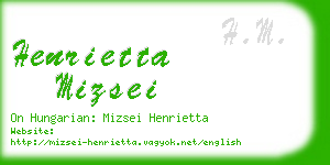 henrietta mizsei business card